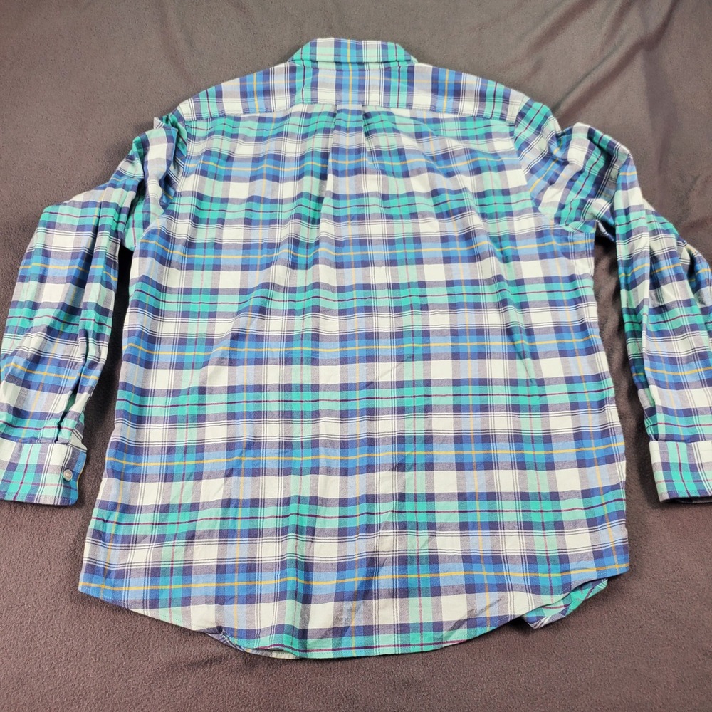 Vineyard Vines Slim Fit Whale Shirt Mens Large Blue Green Plaid Button Down L - Picture 6 of 7